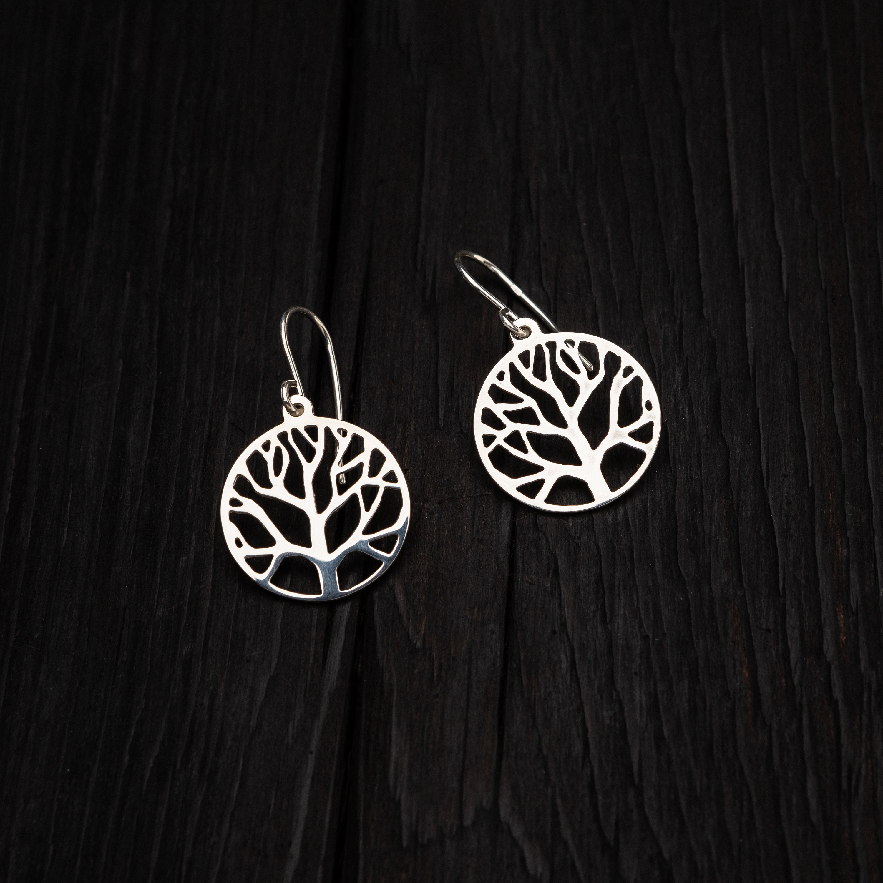 SINGULARU Orecchini Tree Of Life In Argento 925 Con Placcato Oro 18Kt E Zirconi - Eleganti E Minimal, Chiusura A Pressione