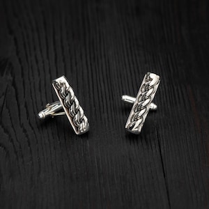 Silver Latvian Namejs ring Cuff links ||  The pagan king || Namejs braided ring cufflinks || Latvian ring cufflinks || silver gift for men