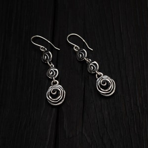 Silver Rose earrings || Wedding jewelry sets || Silver floral earrings || Flower jewellry || Romantic Style Elegant earrings