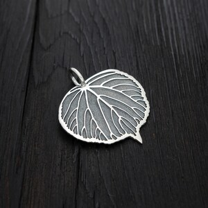 Sterling silver linden leaf pendant, Silver nature inspired necklace, Tree jewelry, Leaf jewellery, Lace pendant, Designer jewelry for women
