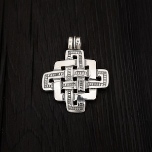 Silver Viking Braided cross pendant || ancient mens jewelry || celtic motivs || gift for him