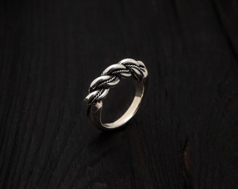 Silver Latvian Namejs ring with THIN braiding || The pagan king || Original Namejs braided ring || Latvian ring || silver gift for men,women