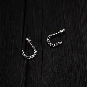 Silver Latvian Namejs earrings, The pagan king, Original Namejs braided earring, Latvian earrings, silver gift for women