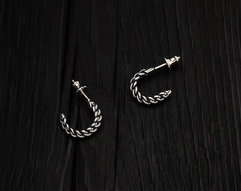 Silver Latvian Namejs earrings, The pagan king, Original Namejs braided earring, Latvian earrings, silver gift for women