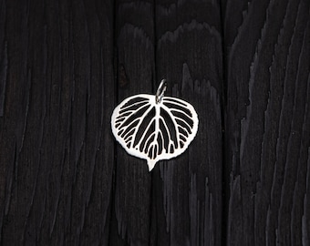 Sterlingzilveren hanger met lindeblad | Op de natuur geïnspireerde boomketting