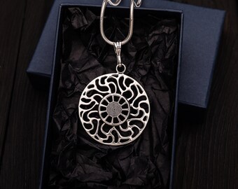 Silver Prussian Sun Symbol Pendant | Baltic Pagan Jewelry - Etsy