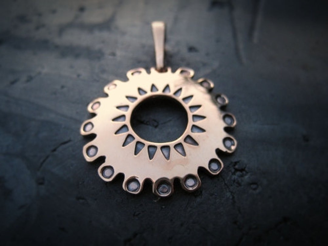 Bronze Sun Symbol Pendant Krimulda Sun Pendant Archeological Jewelry Baltic Jewellery Latvia