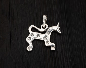 Silver Latgalian Sun Horse pendant || ethnographic sterling silver horse || gift for men || ethno mens gift || ancient mens pendant
