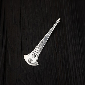Long Silver Axe pendant on neckwire|| Thunder god axe pendant || Viking, celtic pendant || gift for men || Thors axe || Viking axe