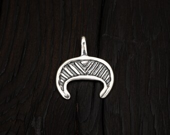 Sterling Silver Moon Lunula Pendant | Baltic Archeological Jewelry