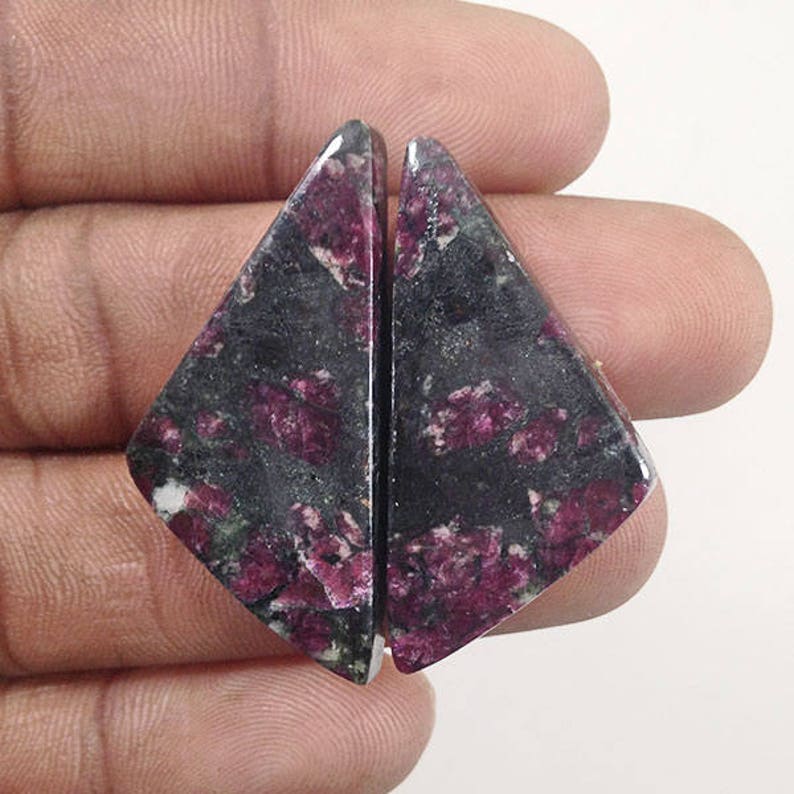 38x13x5 mm Eudialyte Pair 55.5Ct. Crazy Shape Natural Gemstone NS19631