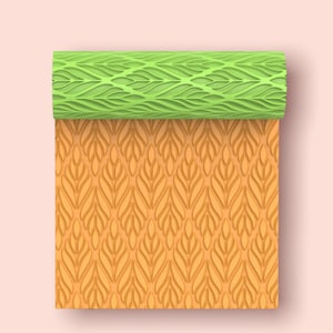 Fancy leaf clay texture roller S