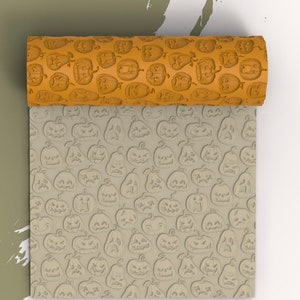 Halloween pumpkins clay texture roller