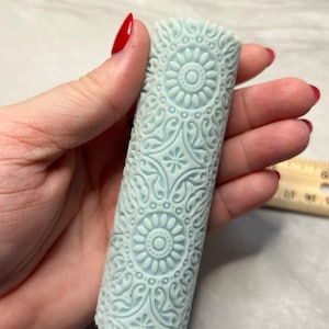 Floral diamond clay texture roller-A