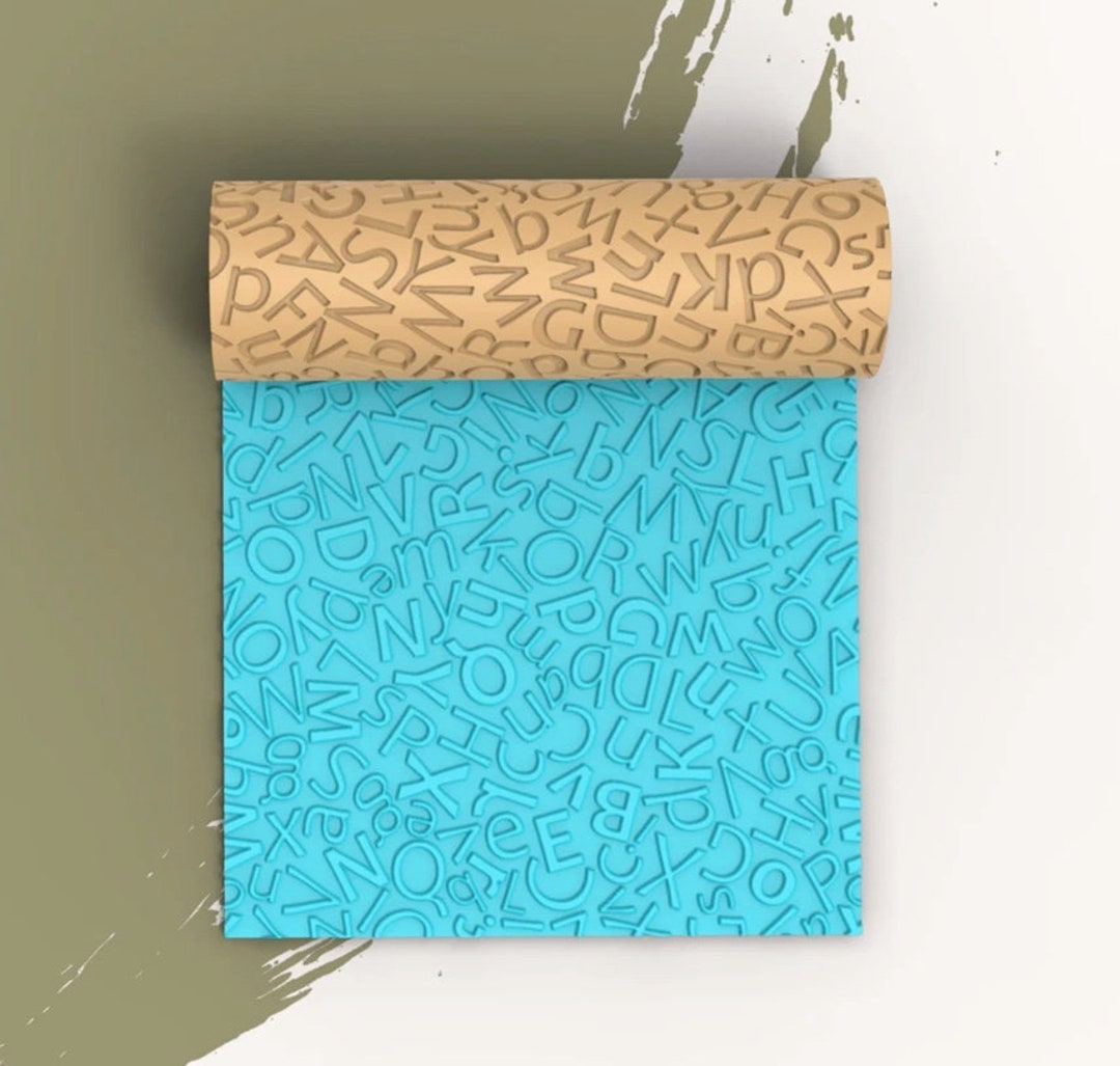 Roller Lettering Letters Polymer Clay Texture Roller AD - Etsy