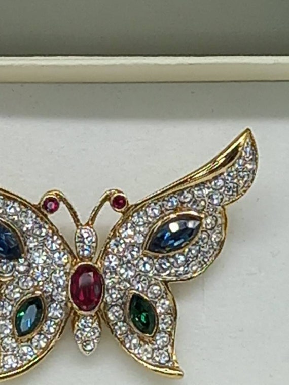 Vintage Attwood and Sawyer Butterfly Brooch Clear… - image 5