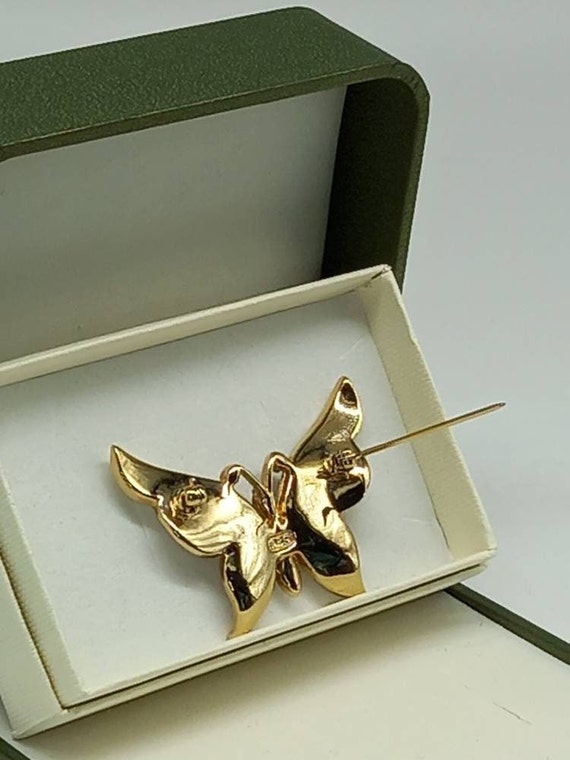 Vintage Attwood and Sawyer Butterfly Brooch Clear… - image 8