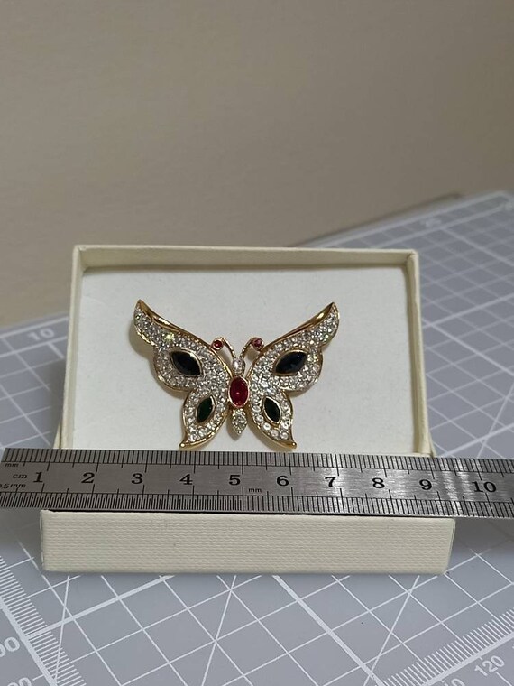 Vintage Attwood and Sawyer Butterfly Brooch Clear… - image 10