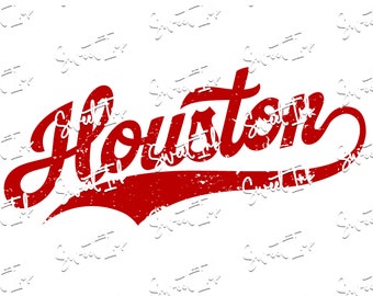 Houston grunge look file. For dye sublimation, vinyl, dtf red and white image. Includes svg, pdf, png