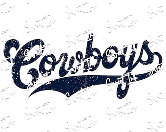Cowboys grunge look file. For dye sublimation, vinyl, dtf navy and white image. Includes svg, pdf, png