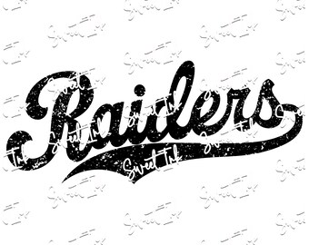 Raiders grunge look file. For dye sublimation, vinyl, dtf black and white image. Includes svg, pdf, png