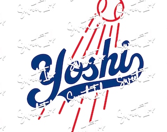 Yoshi script, LA  print, SVG, PNG, pdf, dtf