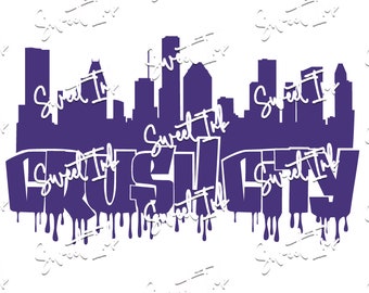 Crush City graffiti skyline drip, svg, pdf, png