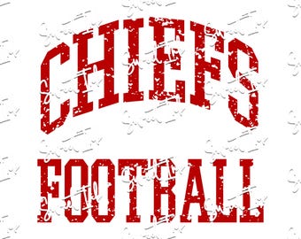 Cheifs football grunge look file. For dye sublimation, vinyl, dtf white image. Includes svg, pdf, png