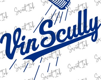 Vin Scully, LA Dodgers print, SVG, PNG