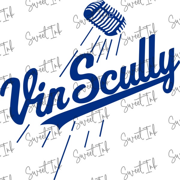 Vin Scully, LA Dodgers print, SVG, PNG