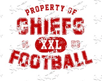 Cheifs football grunge look file. For dye sublimation, vinyl, dtf white image. Includes svg, pdf, png