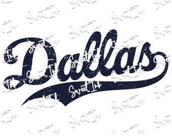 Dallas grunge look file. For dye sublimation, vinyl, dtf navy and white image. Includes svg, pdf, png
