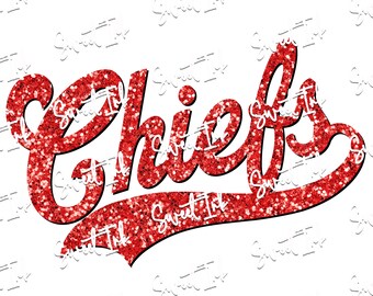Chiefs football faux glitter look file. For dye sublimation or DTF. Includes png file