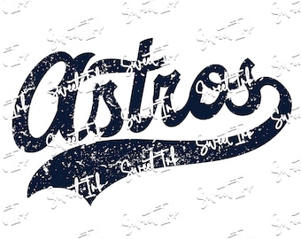 Astros grunge look file. For dye sublimation, vinyl, dtf navy and white image. Includes svg, pdf, png