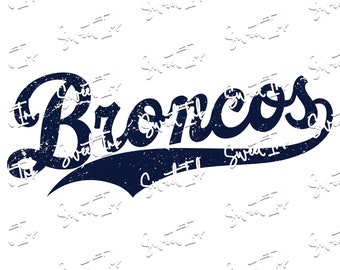 Broncos grunge look file. For dye sublimation, vinyl, dtf Navy and white image. Includes svg, pdf, png