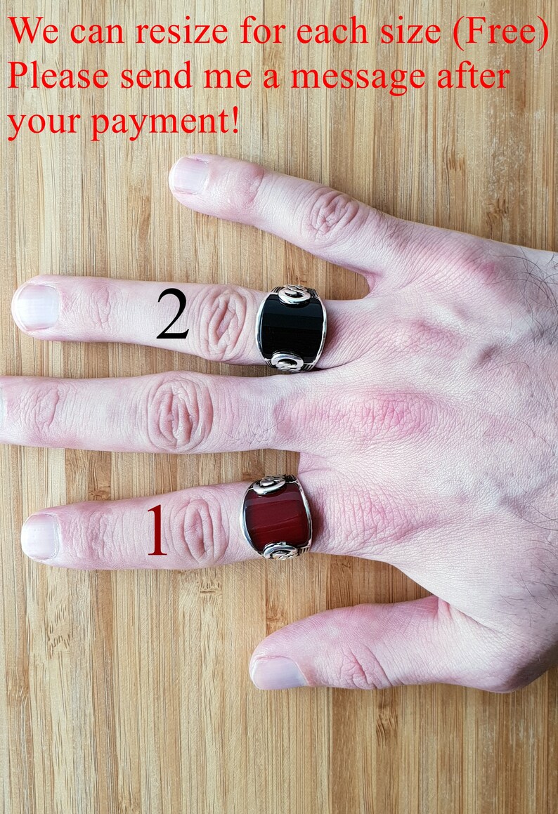 925 Sterling Silver Mens Ring Rings Silver Gift Ring Rings for Men Silver Jewelry Sterling Silver Man/'s Ring Agate Ring Onyx Ring