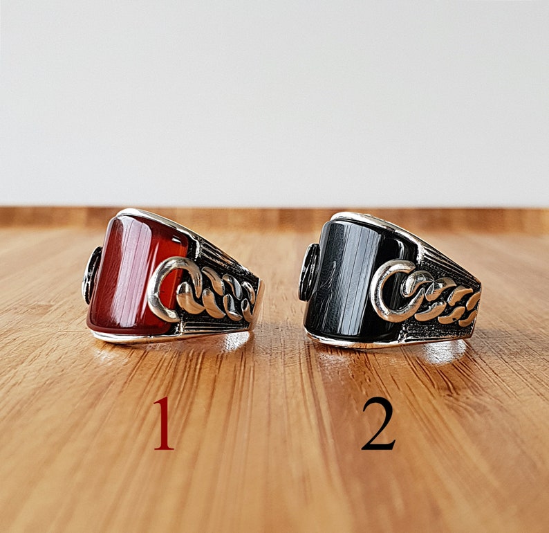 925 Sterling Silver Mens Ring Rings Silver Gift Ring Rings for Men Silver Jewelry Sterling Silver Man/'s Ring Agate Ring Onyx Ring