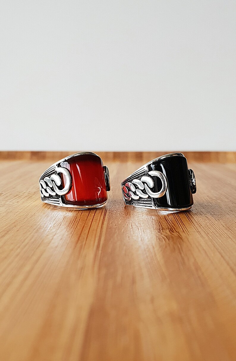 925 Sterling Silver Mens Ring Rings Silver Gift Ring Rings for Men Silver Jewelry Sterling Silver Man/'s Ring Agate Ring Onyx Ring