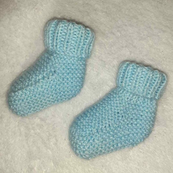 baby bootees hand knitted in a choice of colour and size