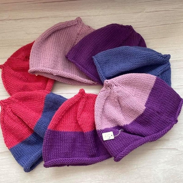 Bonnet lutin tricoté à la main avec un choix de couleurs pour l'âge de 5 ans