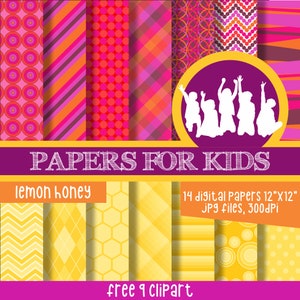 Lemon Honey Girl, Digital Papers, Giant Hero 6, Girls, Background, Birthday, Superheroe, Clipart, Papers for kids