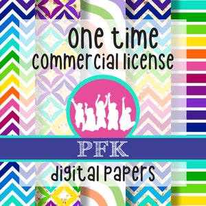 One Time Commercial License, Digital Paper, Papers for Kids, PFK Digital