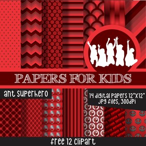 Ant Superhero, Digital Papers, Boys, Background, Birthday, Superhero, Comics, Clipart