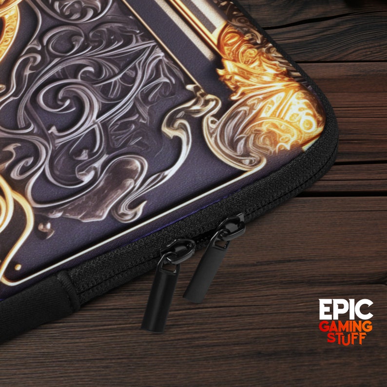 Magic Spell Book Laptop Padded Sleeve Custom Design D&D Pathfinder