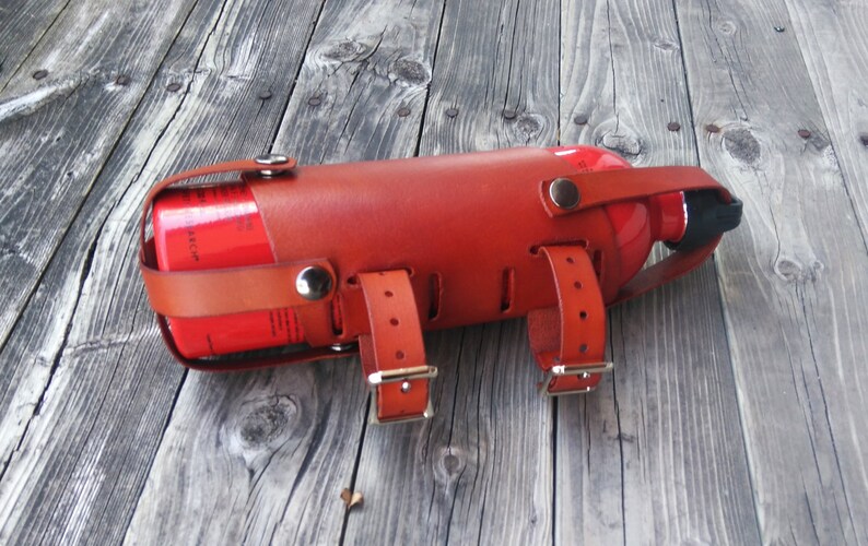 Leather Motorcycle Fuel Sling Bottle Holder Carrier Biker Etsy