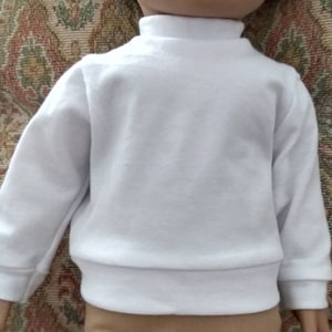 Long sleeve white knit doll shirt, knit black print doll leggings image 1