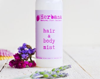 Hair & Body Mist, Natural Fragrance, Vegan Deodorant Spray, Hair Fragrance, Hair Care, Natural Deodorant, Gift for her, Body Toner