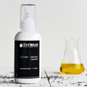 After Shave Lotion, After Shave balm, Men's grooming, Face Moisturizer, Aloe vera gel, Men's Facial Care, Gift for him by Herbana Cosmetics image 1