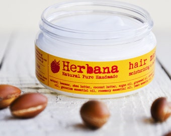 Argan Oil Hair Mask, Intensive Repair, Herbal, Hair Mask Conditioner, Conditioning Natural Hair Mask, Organic Hair Care by Herbana Cosmetics