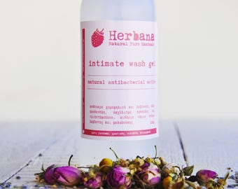 Intimate Area Natural Cleanser, Organic Liquid Soap, Daily Intimate Vegan Wash, Antibacterial Cleanser for Vaginal Hygiene with Chamomile